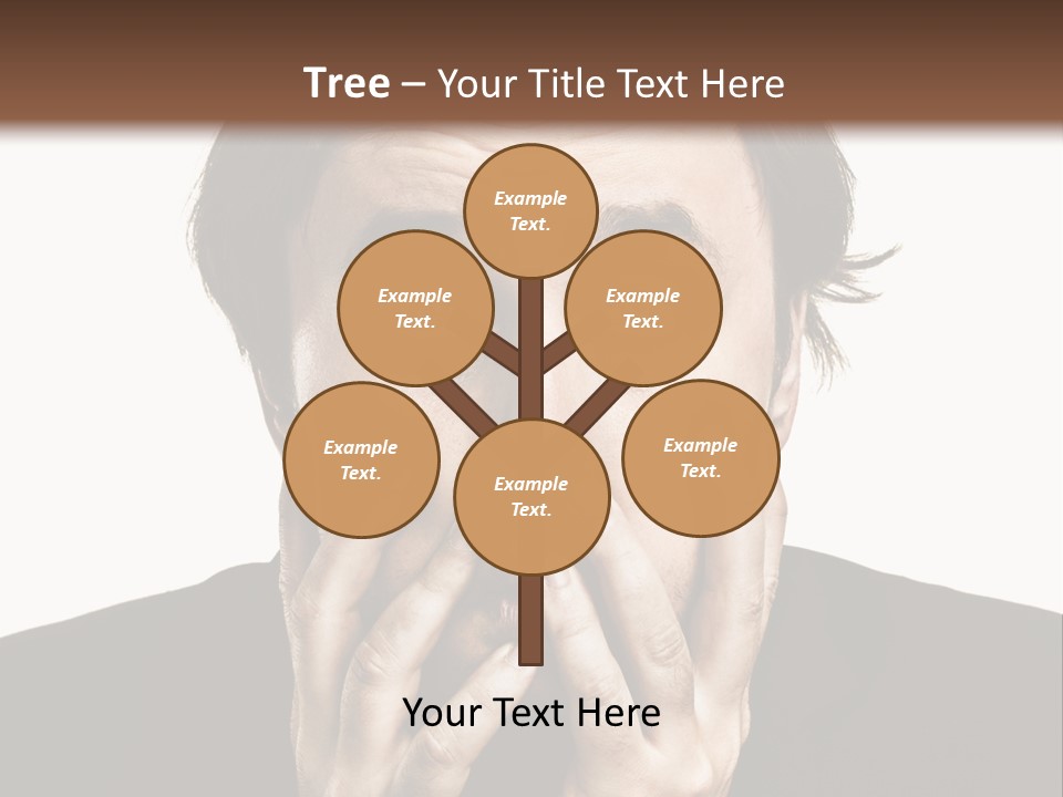 A Man In A Suit Covers His Mouth With His Hands PowerPoint Template