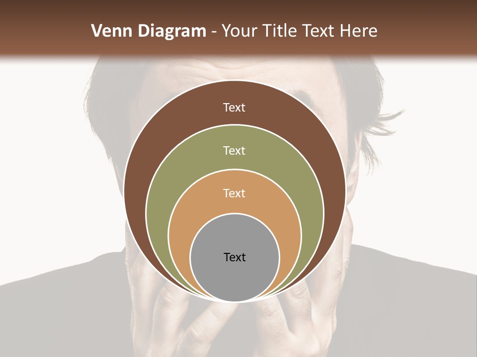 A Man In A Suit Covers His Mouth With His Hands PowerPoint Template