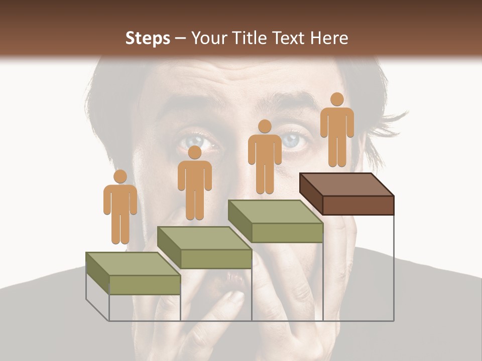 A Man In A Suit Covers His Mouth With His Hands PowerPoint Template