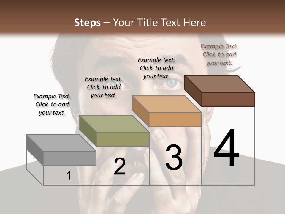 A Man In A Suit Covers His Mouth With His Hands PowerPoint Template