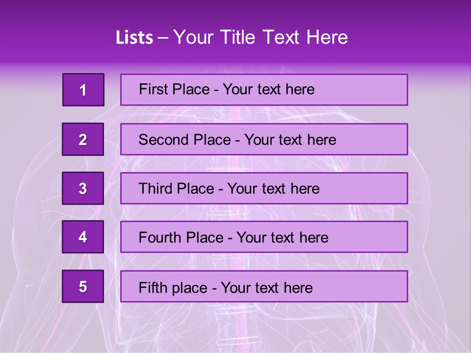 The Back Of A Human Body With A Purple Background PowerPoint Template