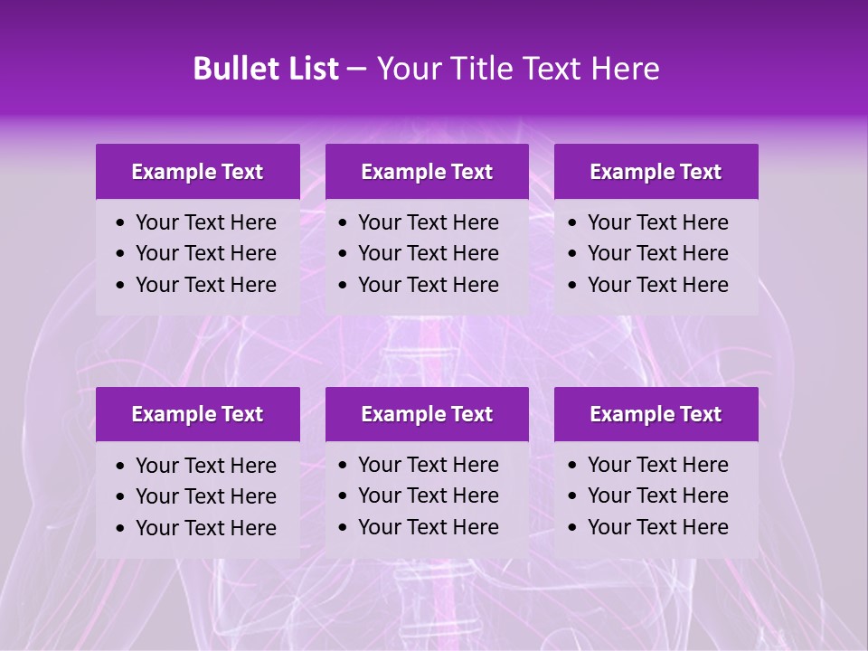 The Back Of A Human Body With A Purple Background PowerPoint Template