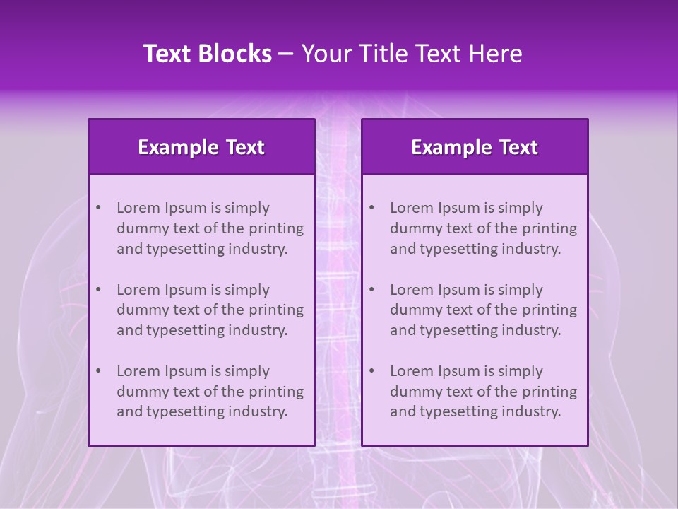The Back Of A Human Body With A Purple Background PowerPoint Template