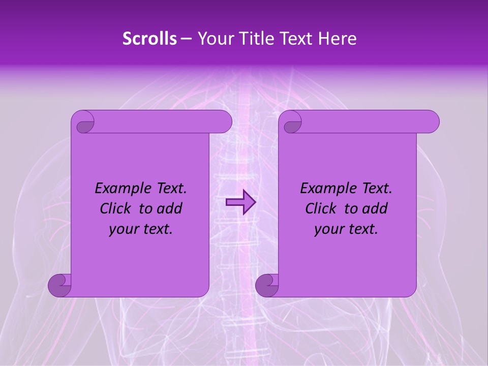 The Back Of A Human Body With A Purple Background PowerPoint Template