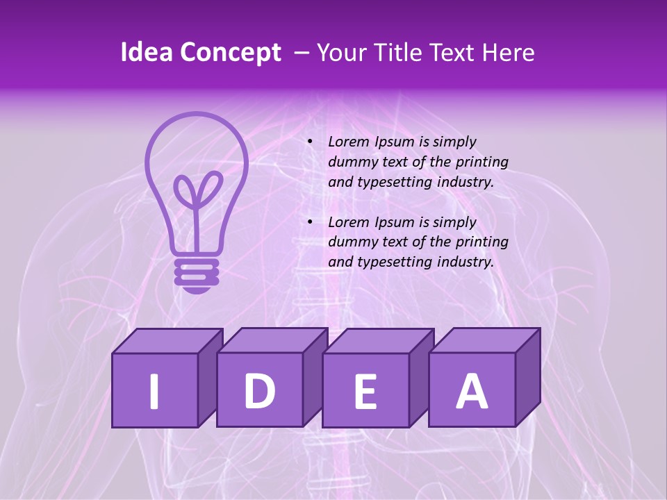 The Back Of A Human Body With A Purple Background PowerPoint Template