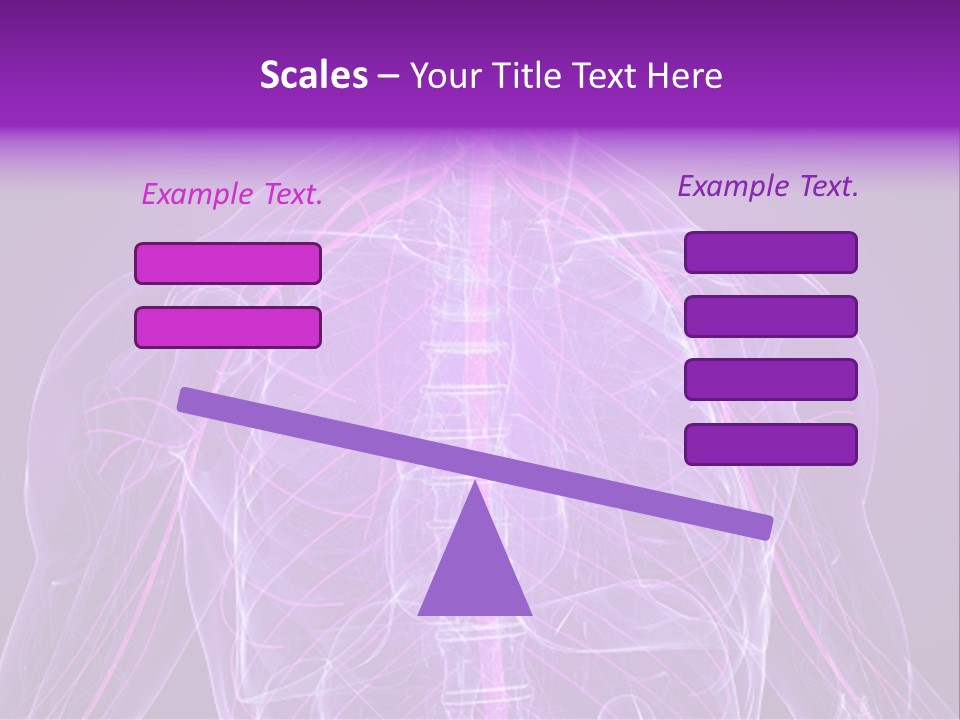 The Back Of A Human Body With A Purple Background PowerPoint Template