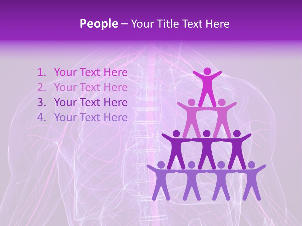 The Back Of A Human Body With A Purple Background PowerPoint Template
