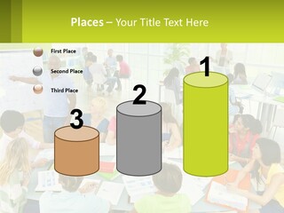 A Group Of People Sitting Around A Table With Papers PowerPoint Template