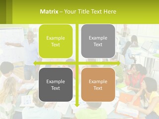 A Group Of People Sitting Around A Table With Papers PowerPoint Template