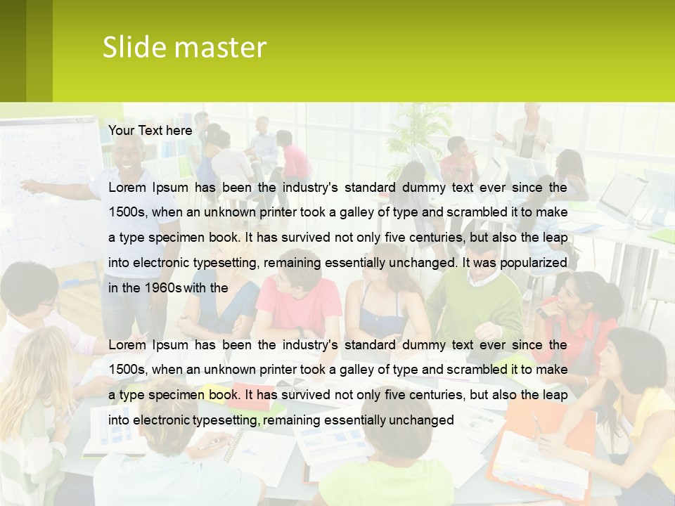 A Group Of People Sitting Around A Table With Papers PowerPoint Template