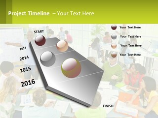 A Group Of People Sitting Around A Table With Papers PowerPoint Template