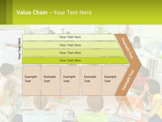 A Group Of People Sitting Around A Table With Papers PowerPoint Template