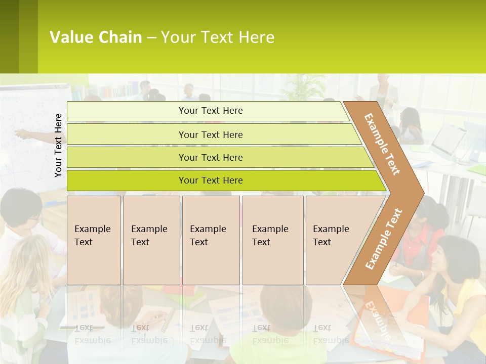 A Group Of People Sitting Around A Table With Papers PowerPoint Template