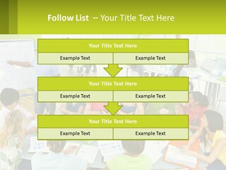 A Group Of People Sitting Around A Table With Papers PowerPoint Template