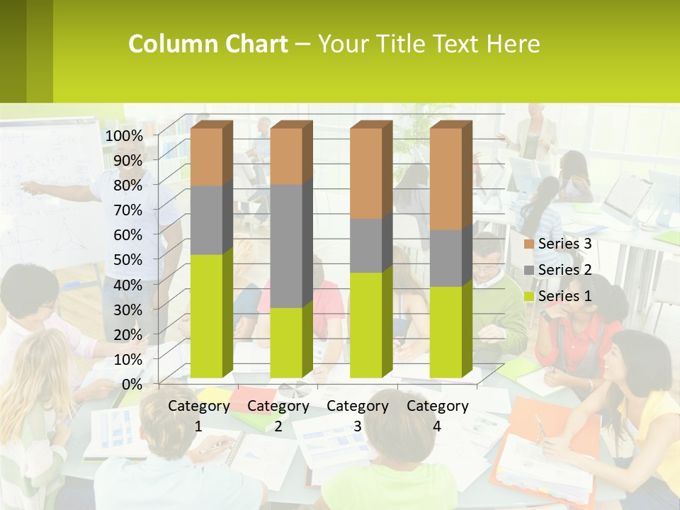 A Group Of People Sitting Around A Table With Papers PowerPoint Template