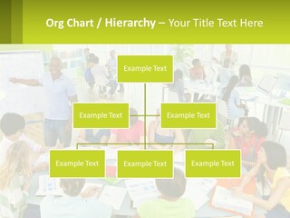 A Group Of People Sitting Around A Table With Papers PowerPoint Template