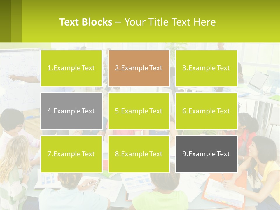 A Group Of People Sitting Around A Table With Papers PowerPoint Template