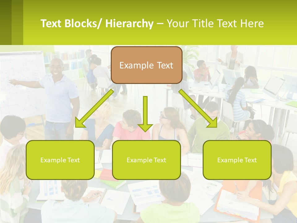A Group Of People Sitting Around A Table With Papers PowerPoint Template