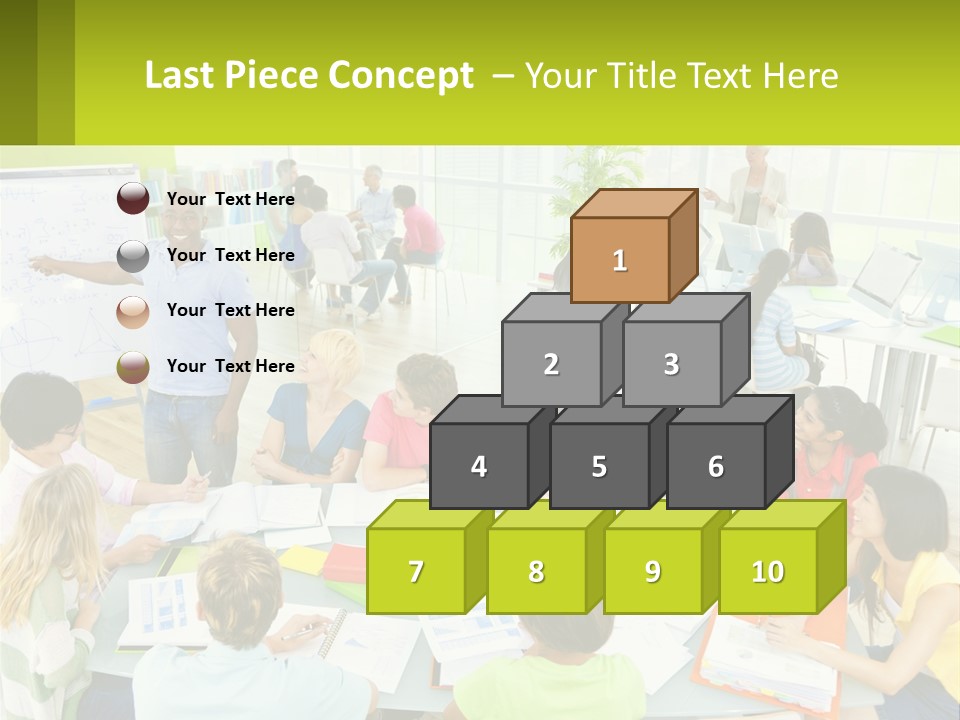 A Group Of People Sitting Around A Table With Papers PowerPoint Template