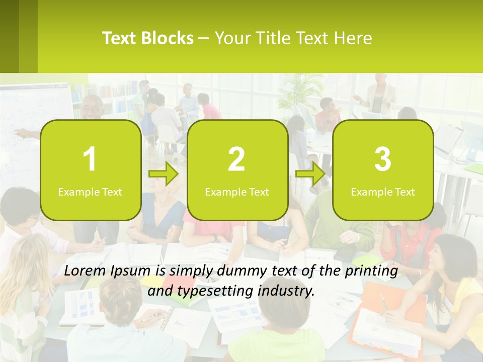 A Group Of People Sitting Around A Table With Papers PowerPoint Template