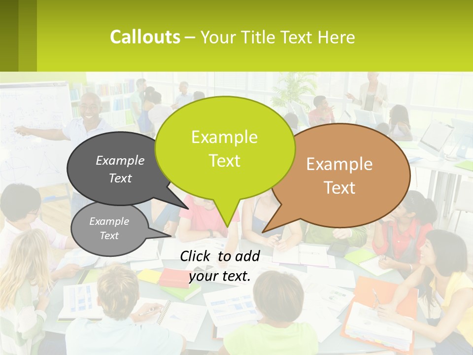 A Group Of People Sitting Around A Table With Papers PowerPoint Template