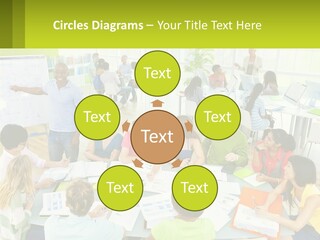 A Group Of People Sitting Around A Table With Papers PowerPoint Template