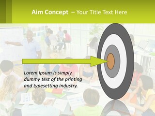 A Group Of People Sitting Around A Table With Papers PowerPoint Template