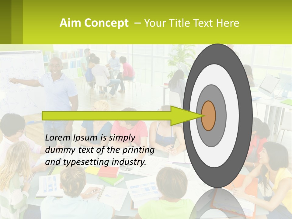 A Group Of People Sitting Around A Table With Papers PowerPoint Template