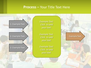A Group Of People Sitting Around A Table With Papers PowerPoint Template