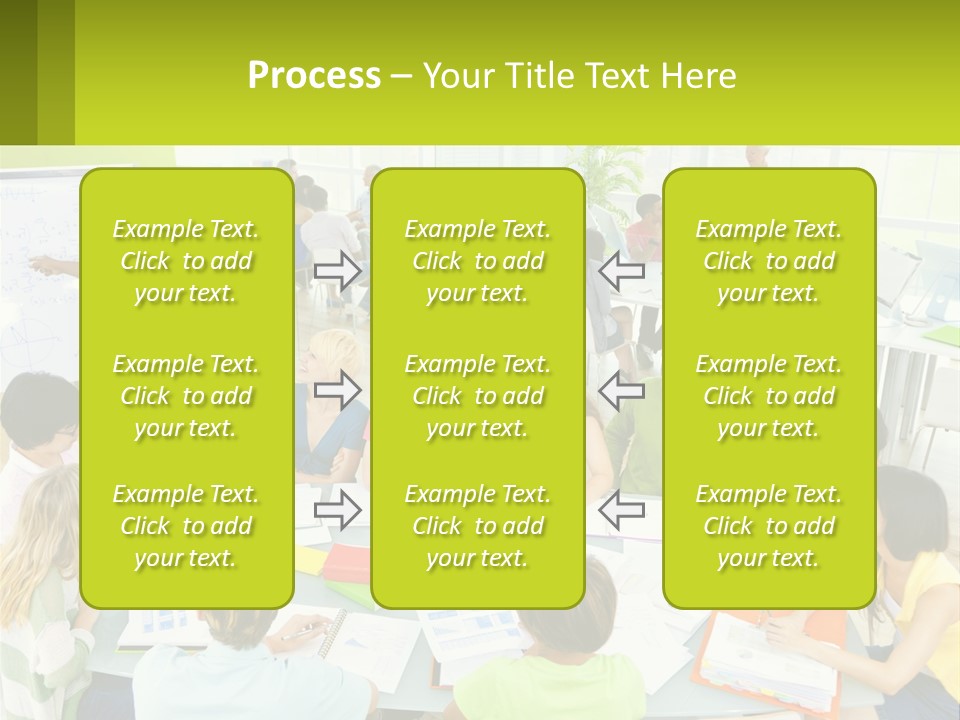 A Group Of People Sitting Around A Table With Papers PowerPoint Template