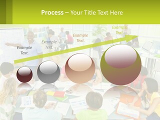 A Group Of People Sitting Around A Table With Papers PowerPoint Template