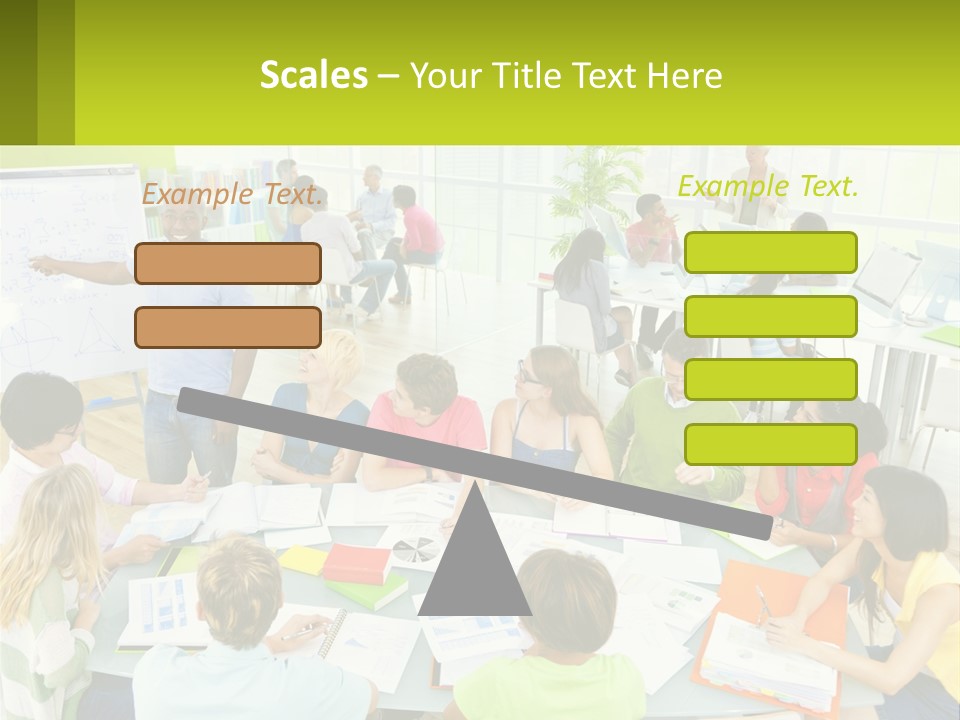 A Group Of People Sitting Around A Table With Papers PowerPoint Template