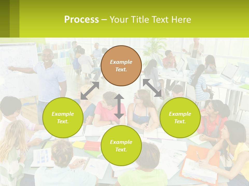 A Group Of People Sitting Around A Table With Papers PowerPoint Template