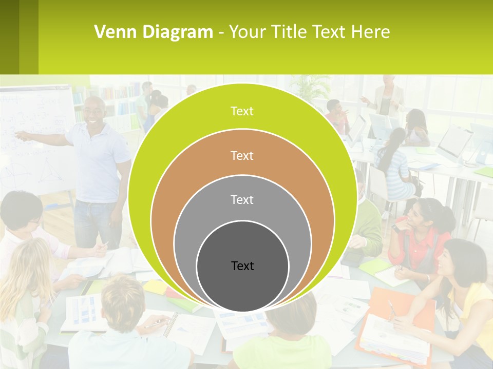 A Group Of People Sitting Around A Table With Papers PowerPoint Template