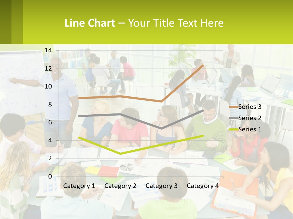 A Group Of People Sitting Around A Table With Papers PowerPoint Template