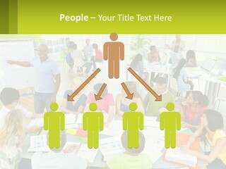 A Group Of People Sitting Around A Table With Papers PowerPoint Template