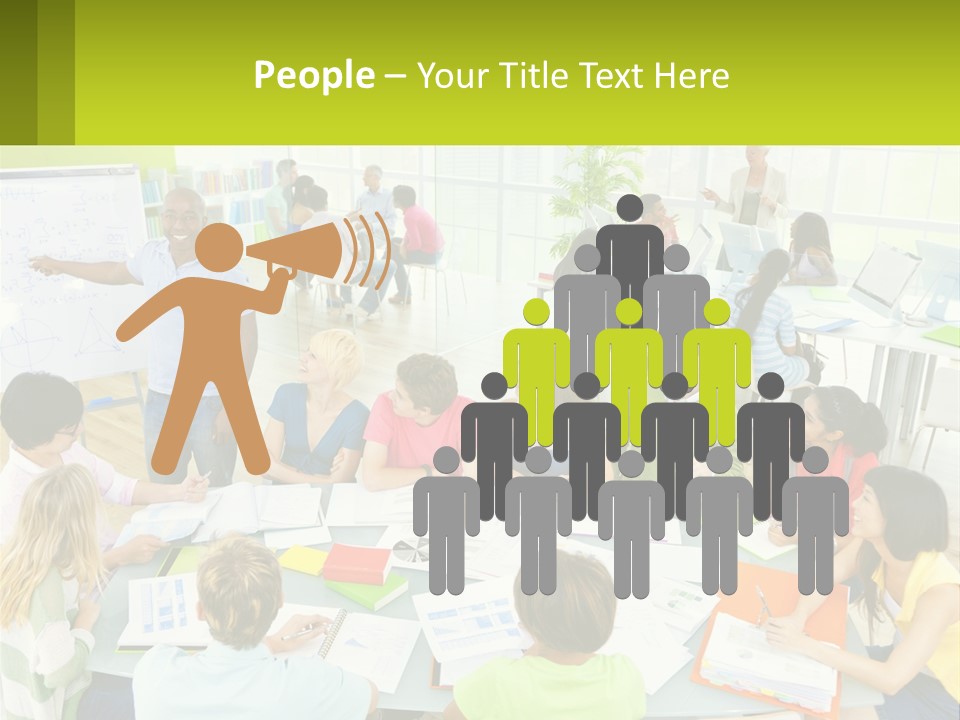 A Group Of People Sitting Around A Table With Papers PowerPoint Template