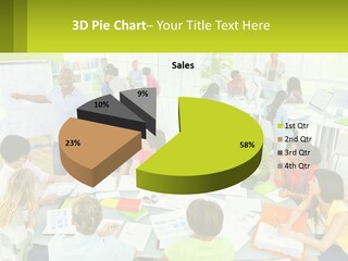 A Group Of People Sitting Around A Table With Papers PowerPoint Template