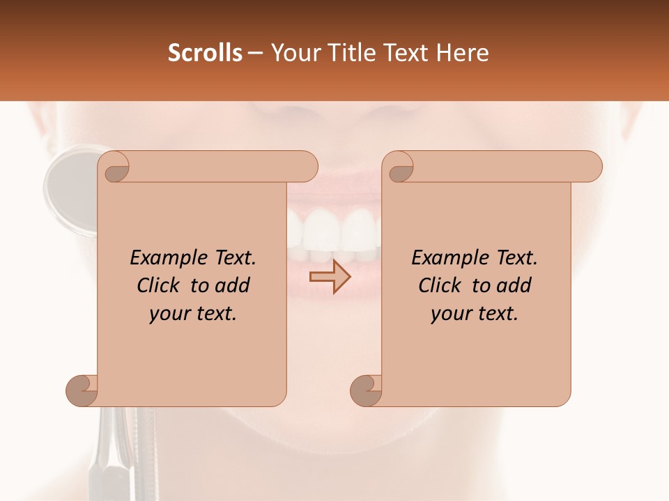 A Woman Holding A Toothbrush And A Dental Floss PowerPoint Template