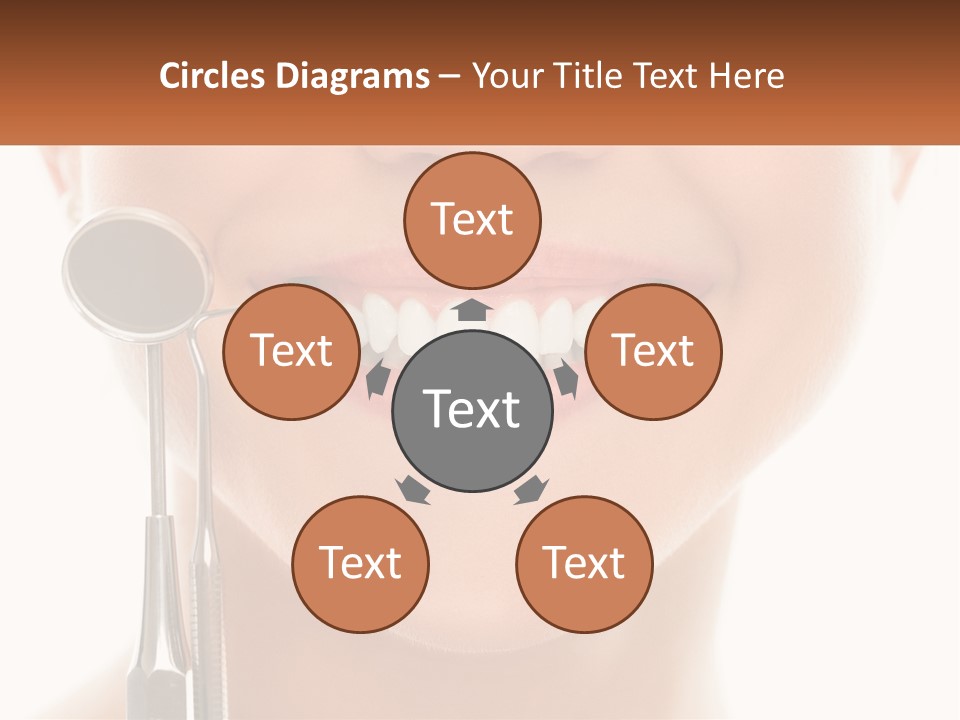 A Woman Holding A Toothbrush And A Dental Floss PowerPoint Template