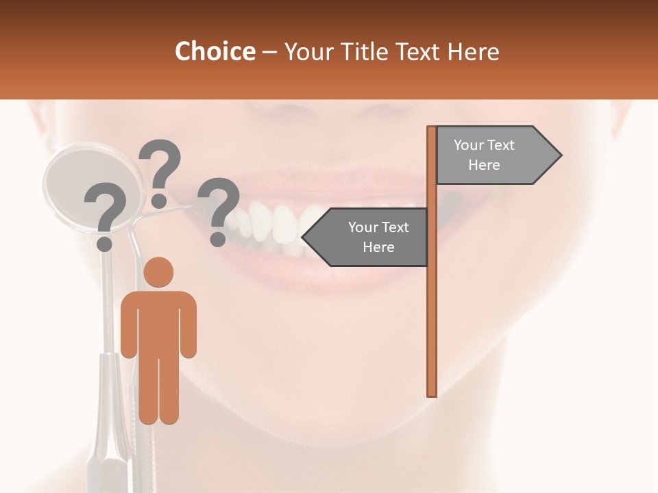 A Woman Holding A Toothbrush And A Dental Floss PowerPoint Template