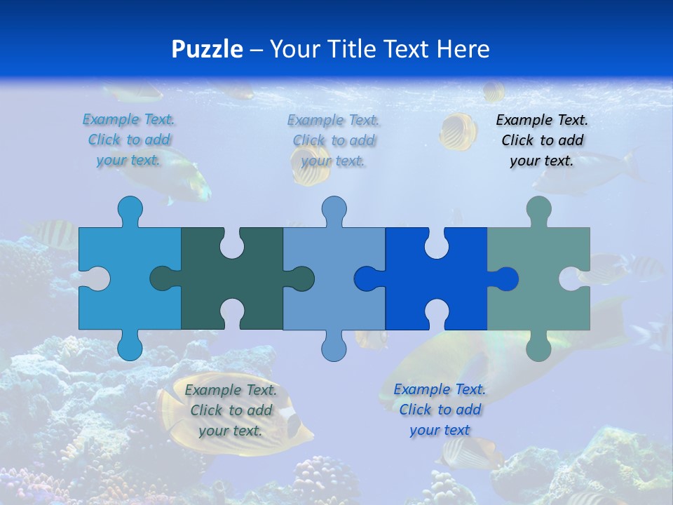 A Group Of Fish Swimming Over A Coral Reef PowerPoint Template
