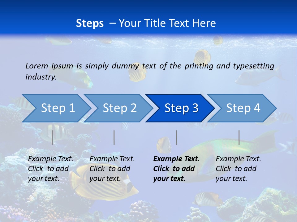 A Group Of Fish Swimming Over A Coral Reef PowerPoint Template