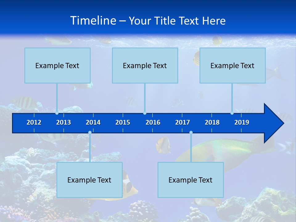 A Group Of Fish Swimming Over A Coral Reef PowerPoint Template