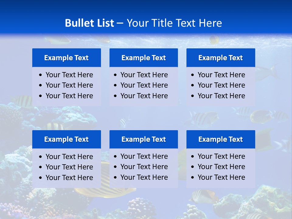 A Group Of Fish Swimming Over A Coral Reef PowerPoint Template