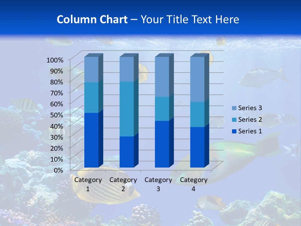 A Group Of Fish Swimming Over A Coral Reef PowerPoint Template
