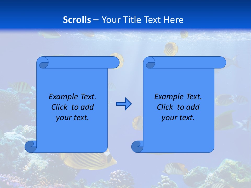 A Group Of Fish Swimming Over A Coral Reef PowerPoint Template