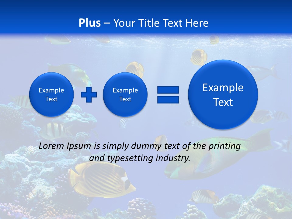 A Group Of Fish Swimming Over A Coral Reef PowerPoint Template