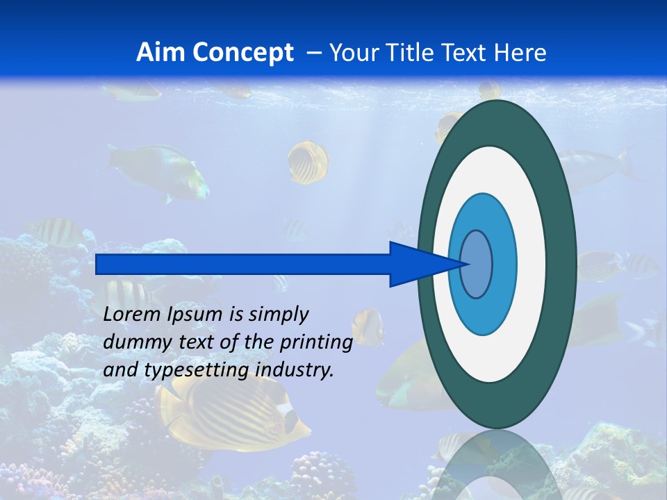 A Group Of Fish Swimming Over A Coral Reef PowerPoint Template
