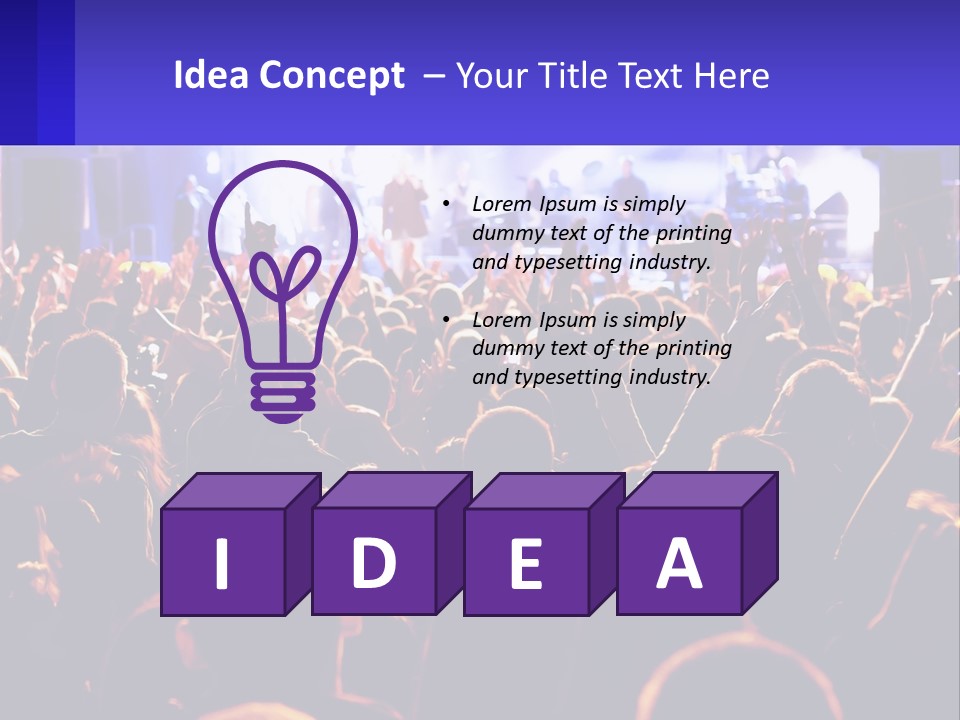 A Large Crowd Of People At A Concert PowerPoint Template